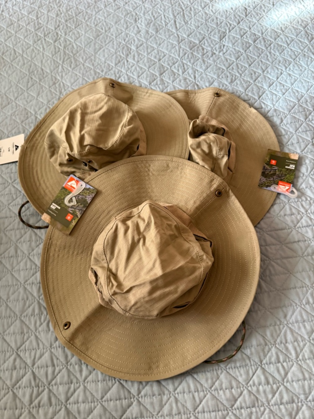 Ozark Trail Tan Boonie Hat with Chin Cord - Pack of 3